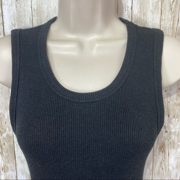 Wilfred Free/Aritzia- Black Ribbed Bruni Tank Midi Dress - Picture 6 of 11